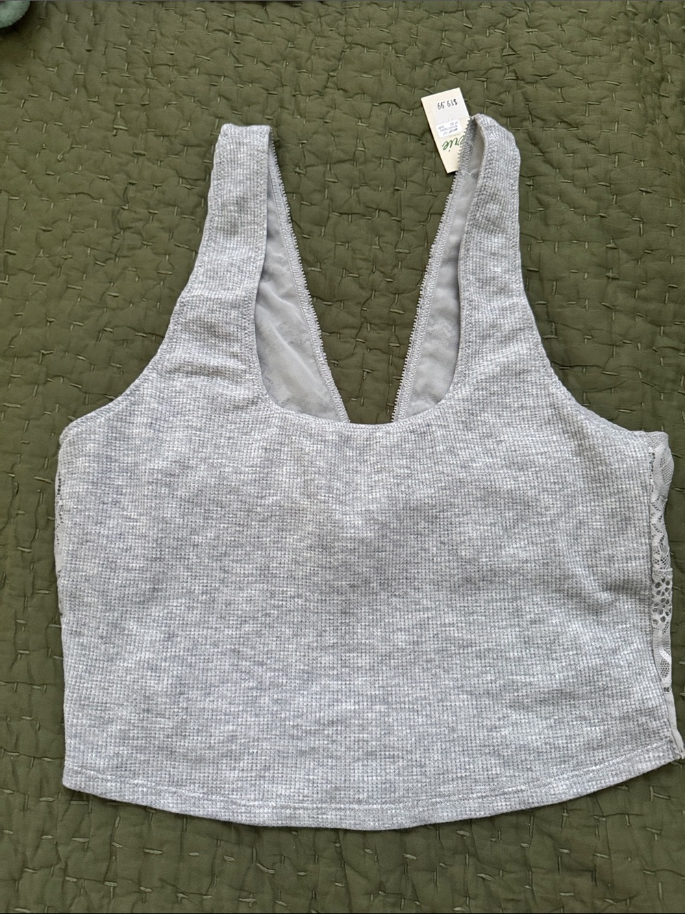 Aerie Dover /Gray Lace Bralette Tank - Picture 4 of 7